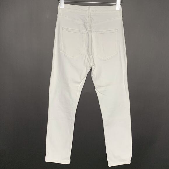 Agolde 25 Riley High Rise Straight Crop Stretch In Sour Cream White *flaw - Picture 2 of 10
